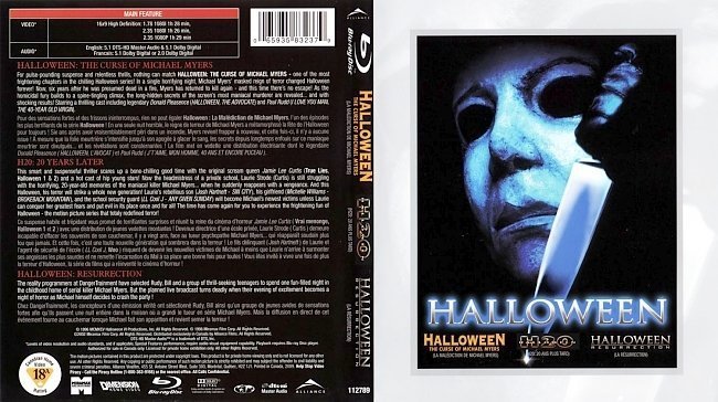 dvd cover Halloween 6 + H20 + Resurrection