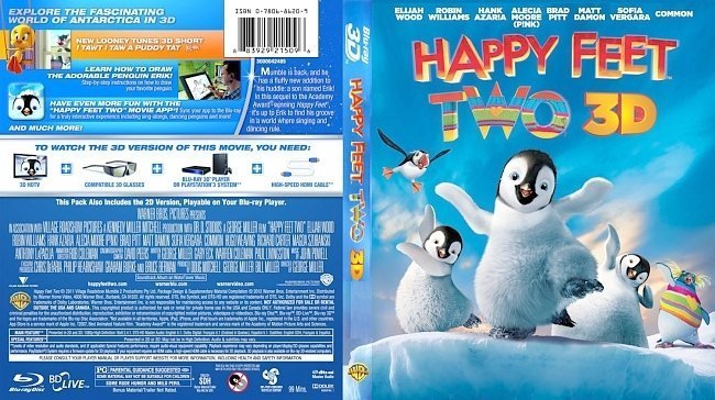 dvd cover Happy Feet Two 3D