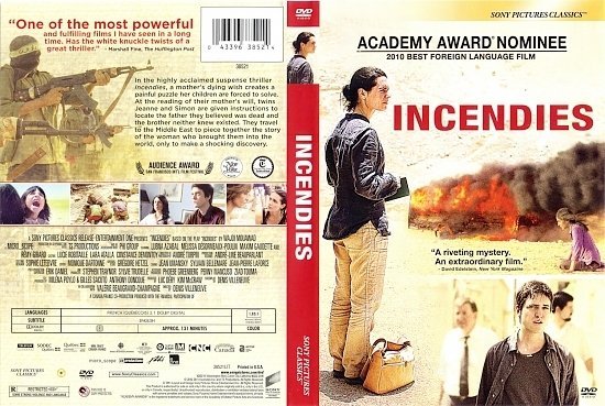 dvd cover Incendies