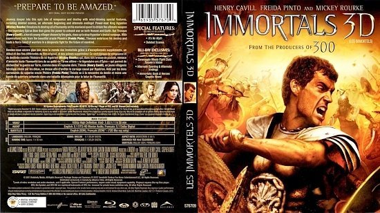 dvd cover Immortals 3D Les Immortels 3D v2