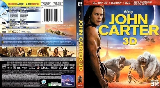 dvd cover John Carter 3D Canadian Bluray