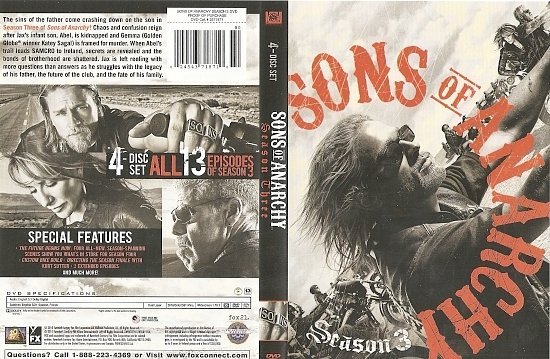 dvd cover Sons of Anarchy: Season 3 (2011) R1 - Front Cover