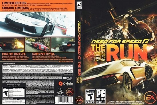 dvd cover Need for Speed The Run