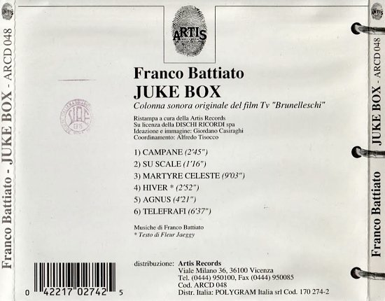 dvd cover Franco Battiato - Juke Box (1998)