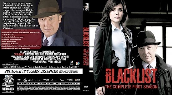 dvd cover The Blacklist Season 1 R0 Custom Blu-Ray