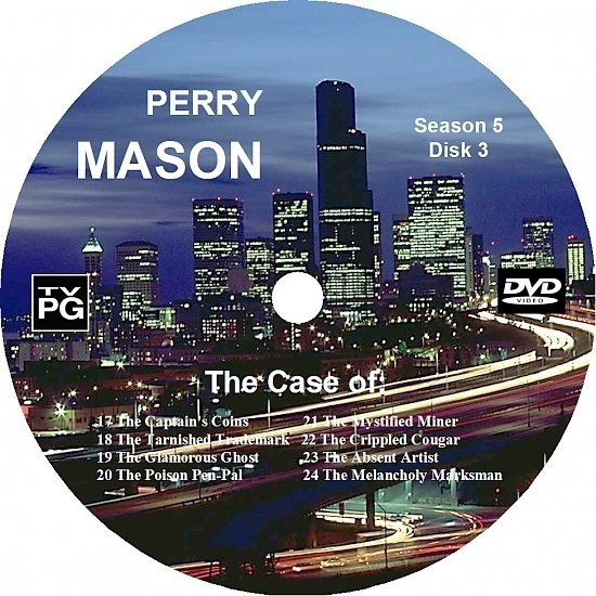 dvd cover Perry Mason Complete Season 5 Custom DVD Labels