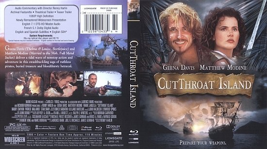 dvd cover CutThroat Island (1995) Blu-Ray