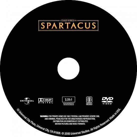 dvd cover Spartacus (1960) WS R1