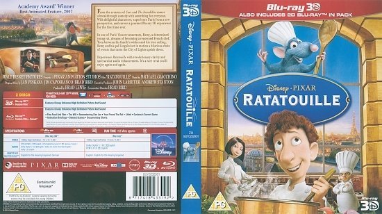 dvd cover Ratatouille 3D (2007) Blu-Ray