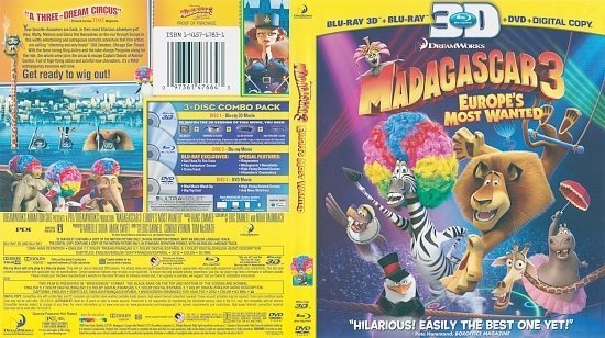 dvd cover Madagascar 3 Europe's Most Wanted 3D Blu-Ray