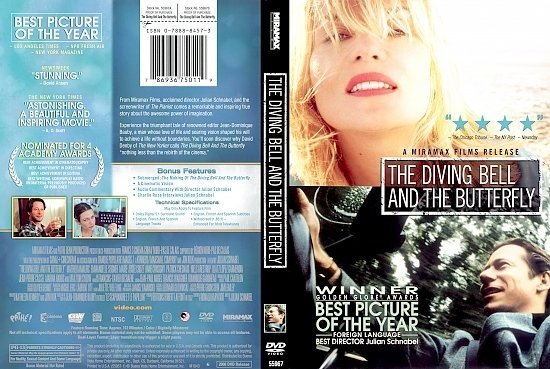 dvd cover The Diving Bell And The Butterfly (2007) R1