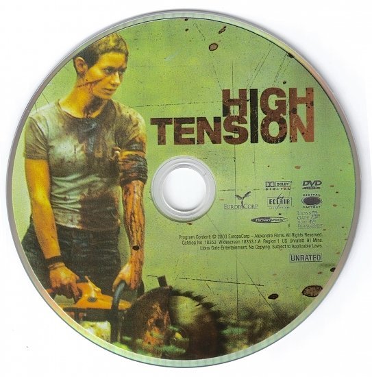 dvd cover High Tension (2003) UNRATED R1