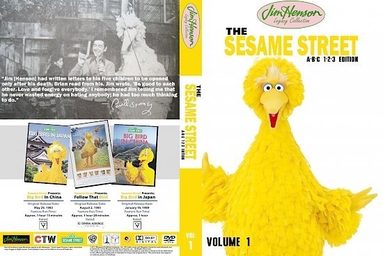 dvd cover Jim Henson Legacy Collection The Sesame Street 1 2 3 A B C Edition: Volum