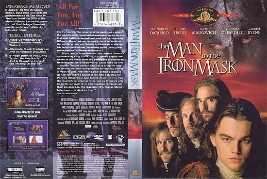 dvd cover The Man In The Iron Mask (1998) R1