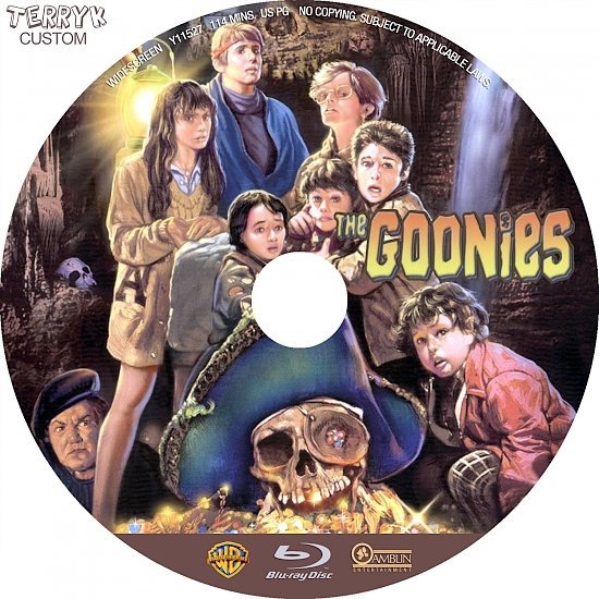 The Goonies (1985) Blu-Ray DVD Label 