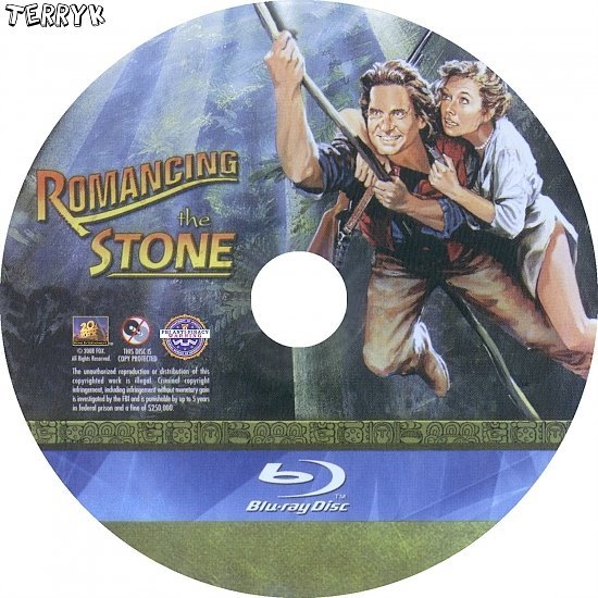 dvd cover Romancing the Stone (1984) Custom Blu-Ray DVD Label