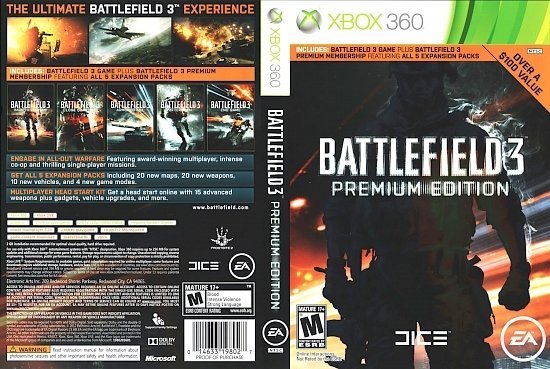 dvd cover Battlefield 3 Premium Edition