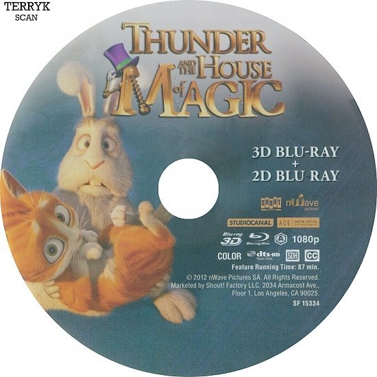 Thunder and the House of Magic 3D  Blu-Ray Label 