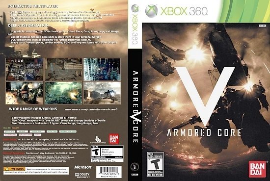 dvd cover Armored Core V NTSC f2