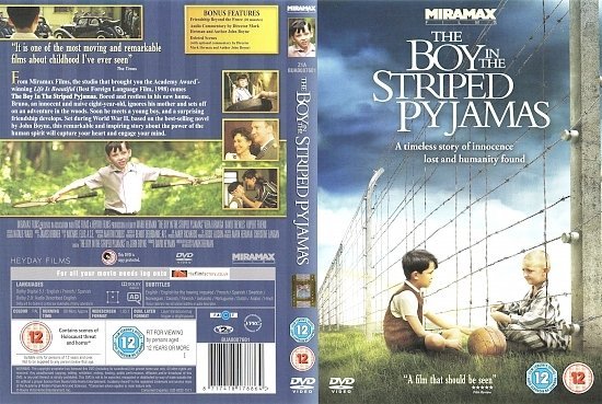 dvd cover The Boy In The Striped Pajamas (2008) R1 & R2