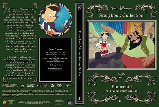 dvd cover Pinocchio 1 Disc