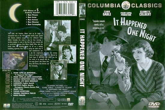 dvd cover It Happened One Night (1934) FS R1