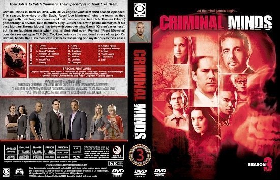 dvd cover Criminal Minds Season 3
