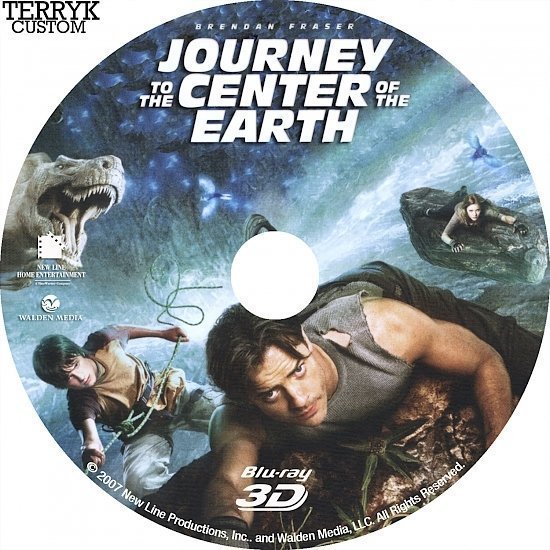 Journey to the Center of the Earth 3D (2008) Custom Blu-Ray DVD label 