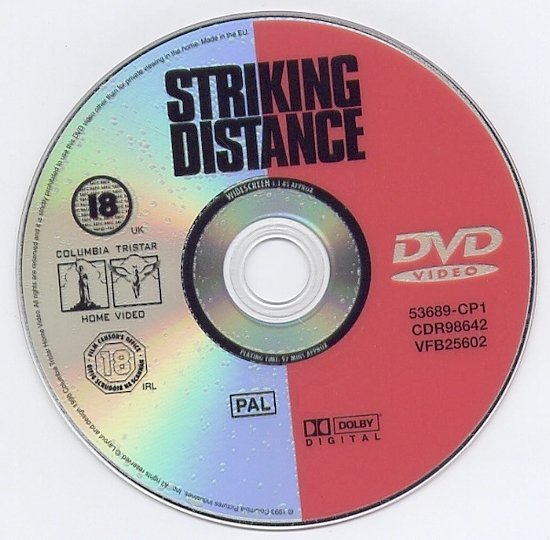 dvd cover Striking Distance (1993) WS R1