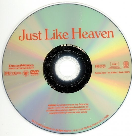 dvd cover Just Like Heaven (2005) R1