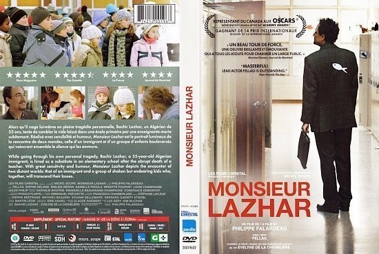 dvd cover Monsieur Lazhar English French