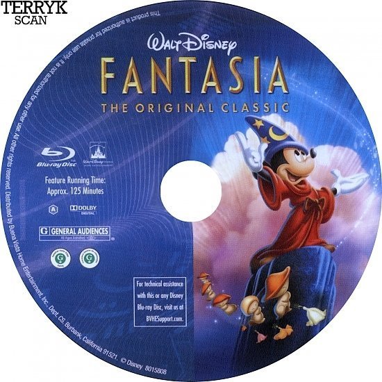 Fantasia (1940) Blu-Ray DVD Label 
