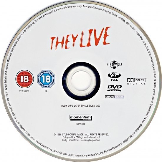 dvd cover They Live (1988) R2