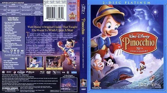 dvd cover Pinocchio (1940) Blu-Ray