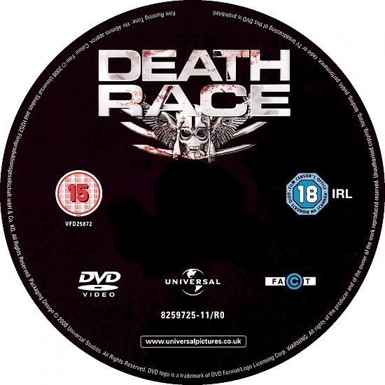 dvd cover Death Race: Extended Version (2008) R2