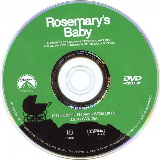 dvd cover Rosemary's Baby (1968) WS R1