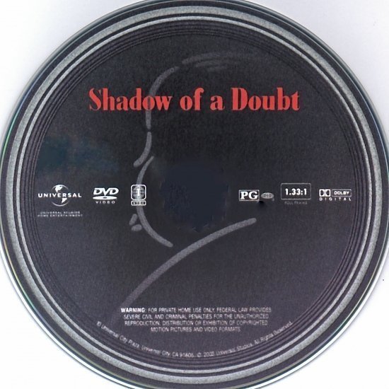 dvd cover Shadow Of A Doubt (1943) FS R1