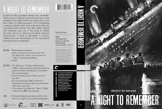 dvd cover A Night To Remember CC