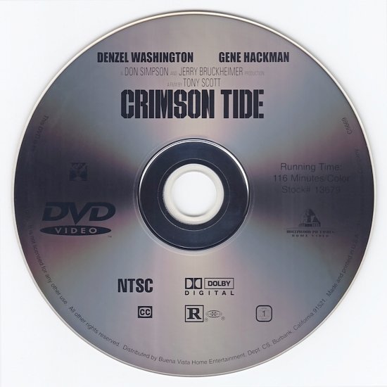 dvd cover Crimson Tide (1995) WS R1