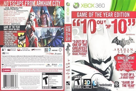 dvd cover Batman Arkham City GOTY