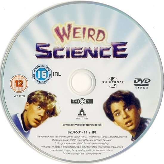 dvd cover Weird Science (1985) R2