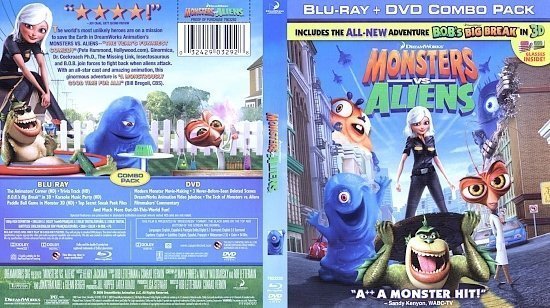 dvd cover Monsters Vs Aliens (2009) Blu-Ray