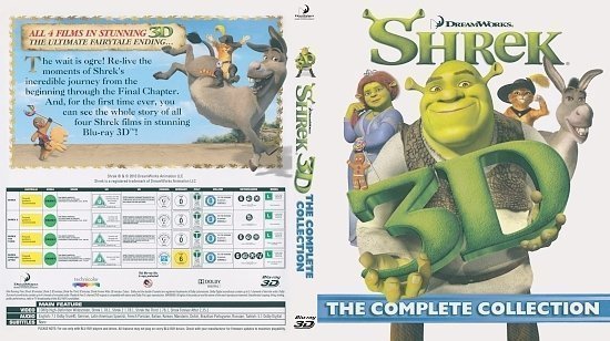 dvd cover Shrek 3D The Complete Collection (2010) Blu-Ray Cover