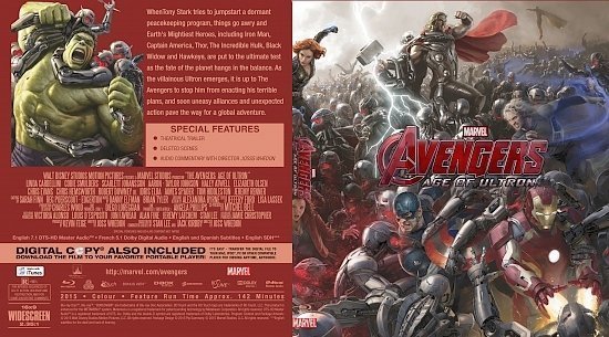 dvd cover Avengers Age of Ultron R0 Custom Blu-Ray cover & Label