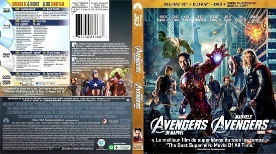 dvd cover Marvels The Avengers 3D Canadian Bluray