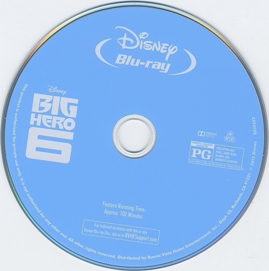 dvd cover Big Hero 6 Blu-Ray