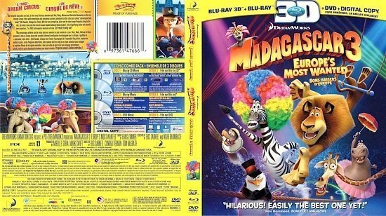 dvd cover Madagascar 3 Europe's Most Wanted 3D