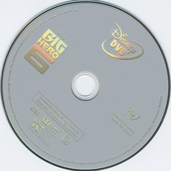 dvd cover Big Hero 6 Blu Ray Label