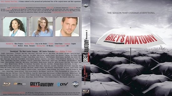 dvd cover Grey's Anatomy Season 1
