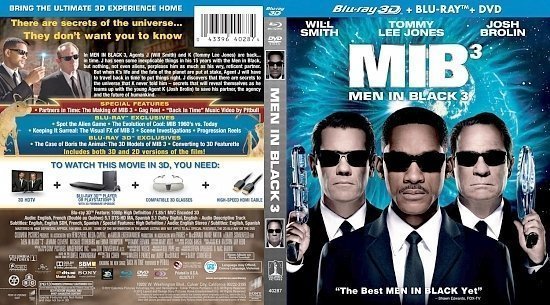 dvd cover Men In Black 3 3D